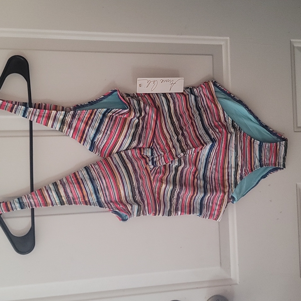 ANNE COLE ONE-PIECE STRIPED SWIMSUIT: NWT: SZ 6